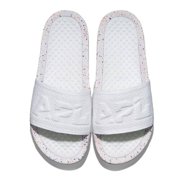 APL Big Logo TechLoom Slide Sandal in White/Impulse Red/Blue Haze.🤍💙 Size 5. N - Picture 1 of 16